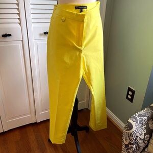 Neon yellow cigarette pants